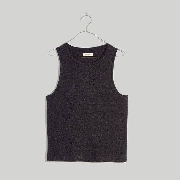 Madewell Ribbed Sleeveless Tank Dark Gray (XSmall) - Picture 11 of 11